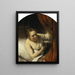 A woman in bed - Rembrandt van Rijn — framed artwork on a wall