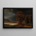 Landscape Painting with the Parable of the Good Samaritan - Rembrandt van Rijn — framed artwork on a wall
