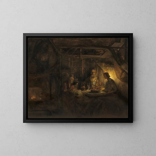 Phylémon and Baucis - Rembrandt van Rijn — framed artwork on a wall
