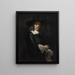 Portrait of a gentleman with a top hat and gloves - Rembrandt van Rijn — framed artwork on a wall