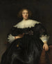 Portrait of a young woman with a fan - Rembrandt van Rijn — artwork view