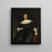 Portrait of a young woman with a fan - Rembrandt van Rijn — framed artwork on a wall