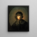 Portrait of the artist as a young man - Rembrandt van Rijn — framed artwork on a wall