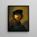 Self-portrait with Velvet Beret - Rembrandt van Rijn — framed artwork on a wall