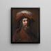 Sketch for The Knight with the Falcon called The Crusader - Rembrandt van Rijn — framed artwork on a wall