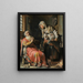Tobie and Anna with the Child - Rembrandt van Rijn — framed artwork on a wall