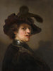 Tronie of a man with a feathered beret - Rembrandt van Rijn — artwork view