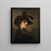 Tronie of a man with a feathered beret - Rembrandt van Rijn — framed artwork on a wall