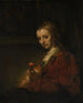 Woman with a Rose - Rembrandt van Rijn — artwork view