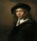 Young man with a black beret - Rembrandt van Rijn — artwork view