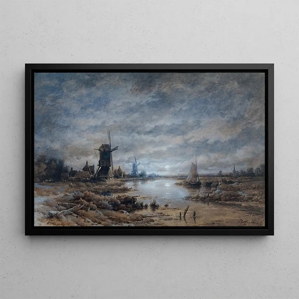 Night of the Moon Painting - Remigius Adrianus van Haanen — framed artwork on a wall