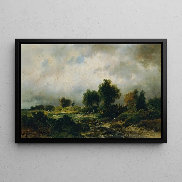 Summer Landscape Painting - Remigius Adrianus van Haanen — framed artwork on a wall