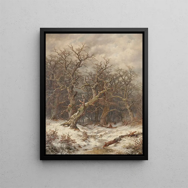 Winter Landscape Painting - Remigius Adrianus van Haanen — framed artwork on a wall