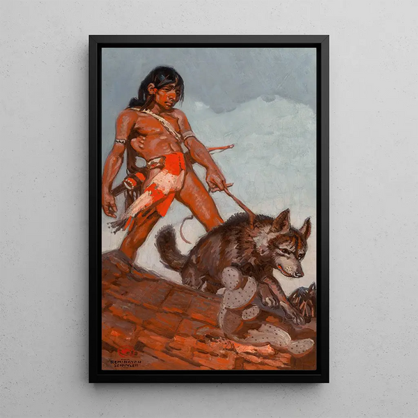 Young Indian - Remington Schuyler — framed artwork on a wall