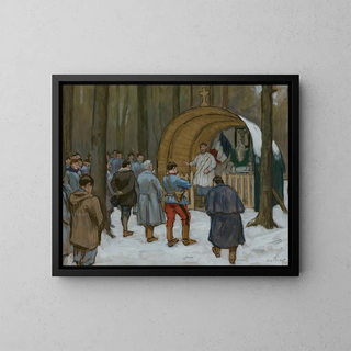 La messe au camp R - René-Xavier Prinet — framed artwork on a wall