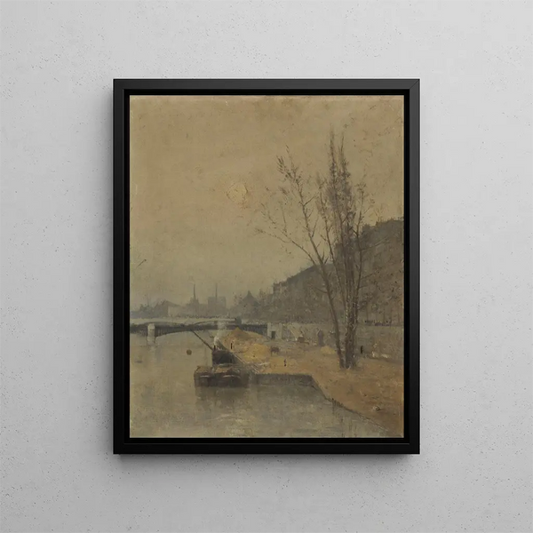 La Seine at the Solférino Bridge - René Billotte — framed artwork on a wall