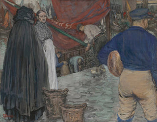 Arrival of the barges at mussel beds - René Bosiers — artwork view
