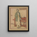 Study of a young man next to a piano - René François Xavier Prinet — framed artwork on a wall