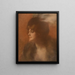Portrait of a woman with a feather - Ren Joseph Gilbert — framed artwork on a wall