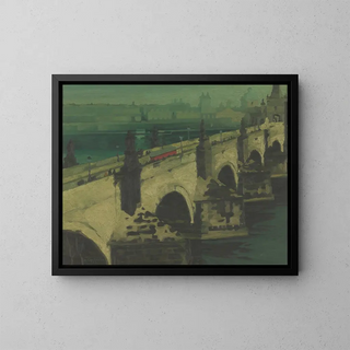 Charles Bridge in Prague - René Leclercq — framed artwork on a wall