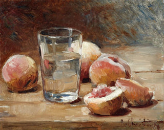 Still life with peaches - René Louis Chrétien — artwork view