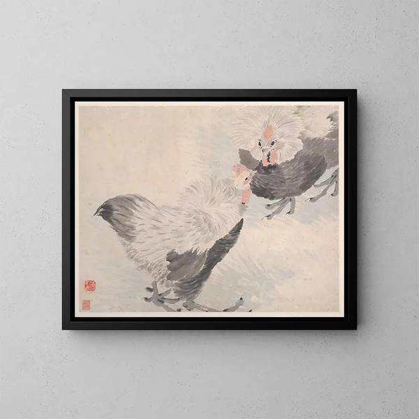 Animals, flowers and birds, Pl. 7 - Ren Yi — framed artwork on a wall