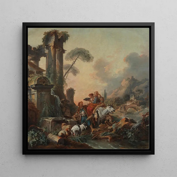 Repos au puits - François Boucher — framed artwork on a wall