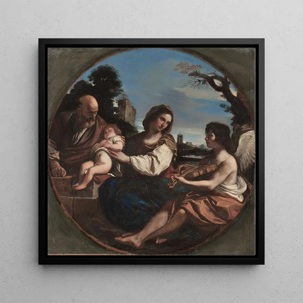 Repos lors de la fuite en Égypte - Guercino — framed artwork on a wall