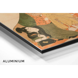 Reproduction Amants sous un futon ; image d'ouverture d'un ensemble érotique - Kitagawa Utamaro