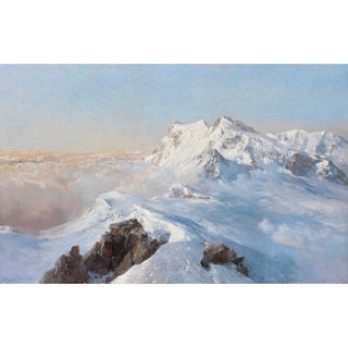 Reproduction Au-dessus de la mer de brouillard Monte Rosa depuis le Rimpfischhorn - Edward Theodore Compton