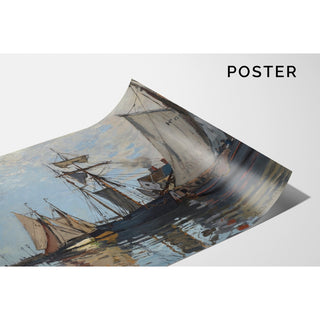 Reproduction Bateaux dans le Port de Honfleur - Claude Monet