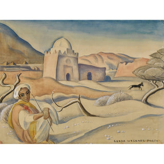 Reproduction Berger dans les montagnes de l'Atlas - Gerda Wegener