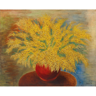 Reproduction Bouquet de Mimosas au Pot Rouge - Moïse Kisling
