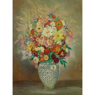 Reproduction Composition Florale Aux Dahlias - Henri Lebasque