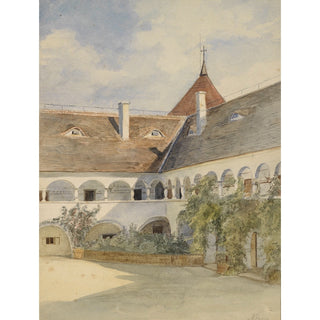 Reproduction Cour à arcades de Maria Anzbach - Marie Egner
