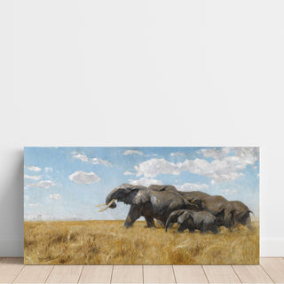 Reproduction Éléphants en migration - Wilhelm Kuhnert