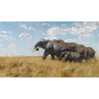 Reproduction Éléphants en migration - Wilhelm Kuhnert