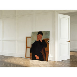 Reproduction Elvire assise, accoudée à une table - Amedeo Modigliani