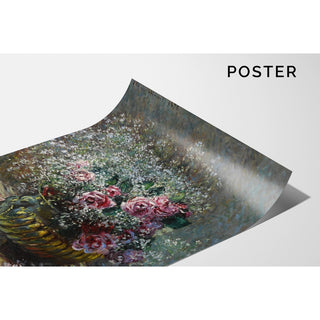 Reproduction Fleurs dans un Pot Roses et Brouillard - Claude Monet