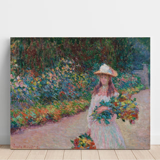 Reproduction Jeune Fille dans le Jardin de Giverny - Claude Monet