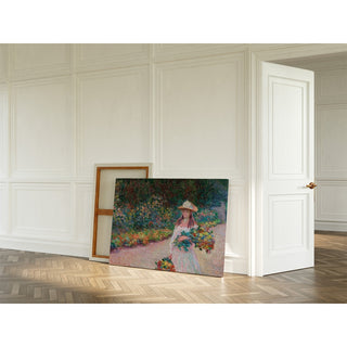 Reproduction Jeune Fille dans le Jardin de Giverny - Claude Monet