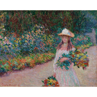 Reproduction Jeune Fille dans le Jardin de Giverny - Claude Monet