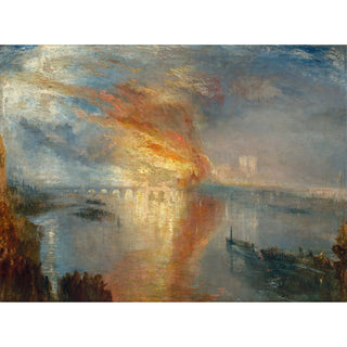 Reproduction L'incendie des maisons des Lords et des Communes, le 16 octobre 1834 - Joseph Mallord William Turner