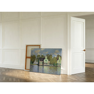 Reproduction Maisons au bord de la rivière Zaan - Claude Monet