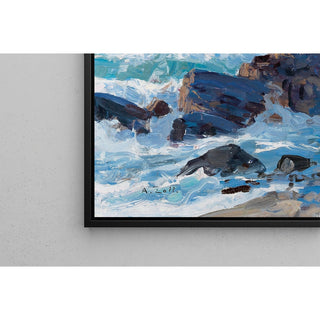 Reproduction Mers agitées sur une côte rocheuse - Alfred Zoff