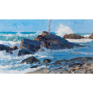 Reproduction Mers agitées sur une côte rocheuse - Alfred Zoff