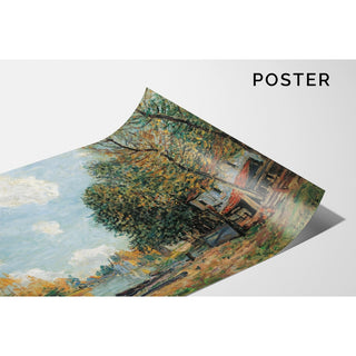 Reproduction Moret : Les rives du Loing - Alfred Sisley