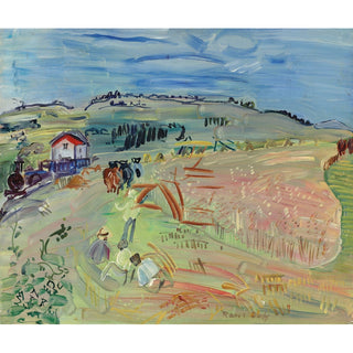 Reproduction Paysage au champ de blé aux bœufs - Raoul Dufy