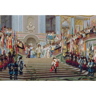 Reproduction Reception de Le Grand Condé par Louis XIV à Versailles en 1674 - Jean-Léon Gérôme
