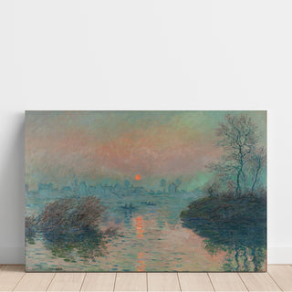 Reproduction Soleil couchant sur la Seine à Lavacourt, effet d'hiver - Claude Monet